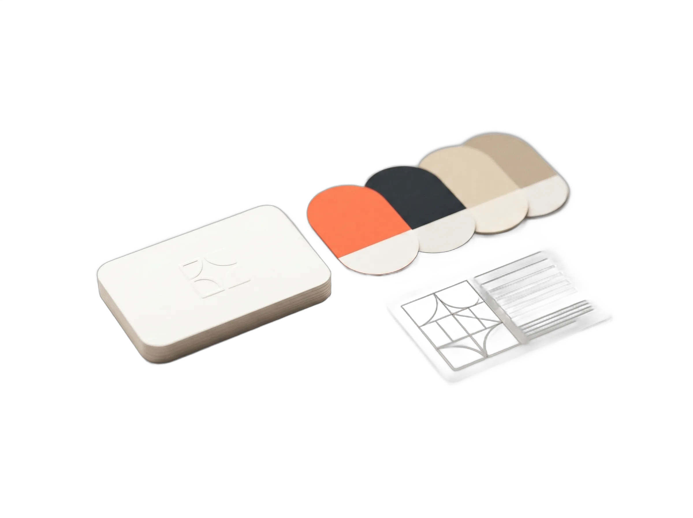 Generated brand core kit showing a warm palette, type specimen, and minimal logomark on cream paper